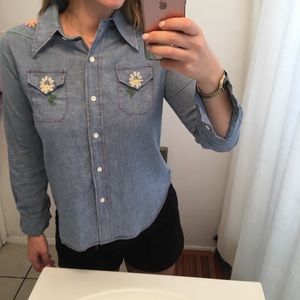 100% Cotton Vintage Embroidered Pear Snap - 6